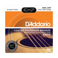 D'Addario EXP 15 Extra Light PHOSPHOR BRONZE Muta di corde per chitarra acustica _1