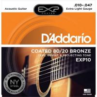 D'Addario EXP 10 Extra Light Bronze 10-47 Muta di corde per chitarra acustica _1