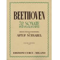 Beethoven 32 Sonate per pianoforte Edizione Tecnico-Interpretativa di Artur Schnabel Volume secondo (13-23) EDIZIONE CURCI