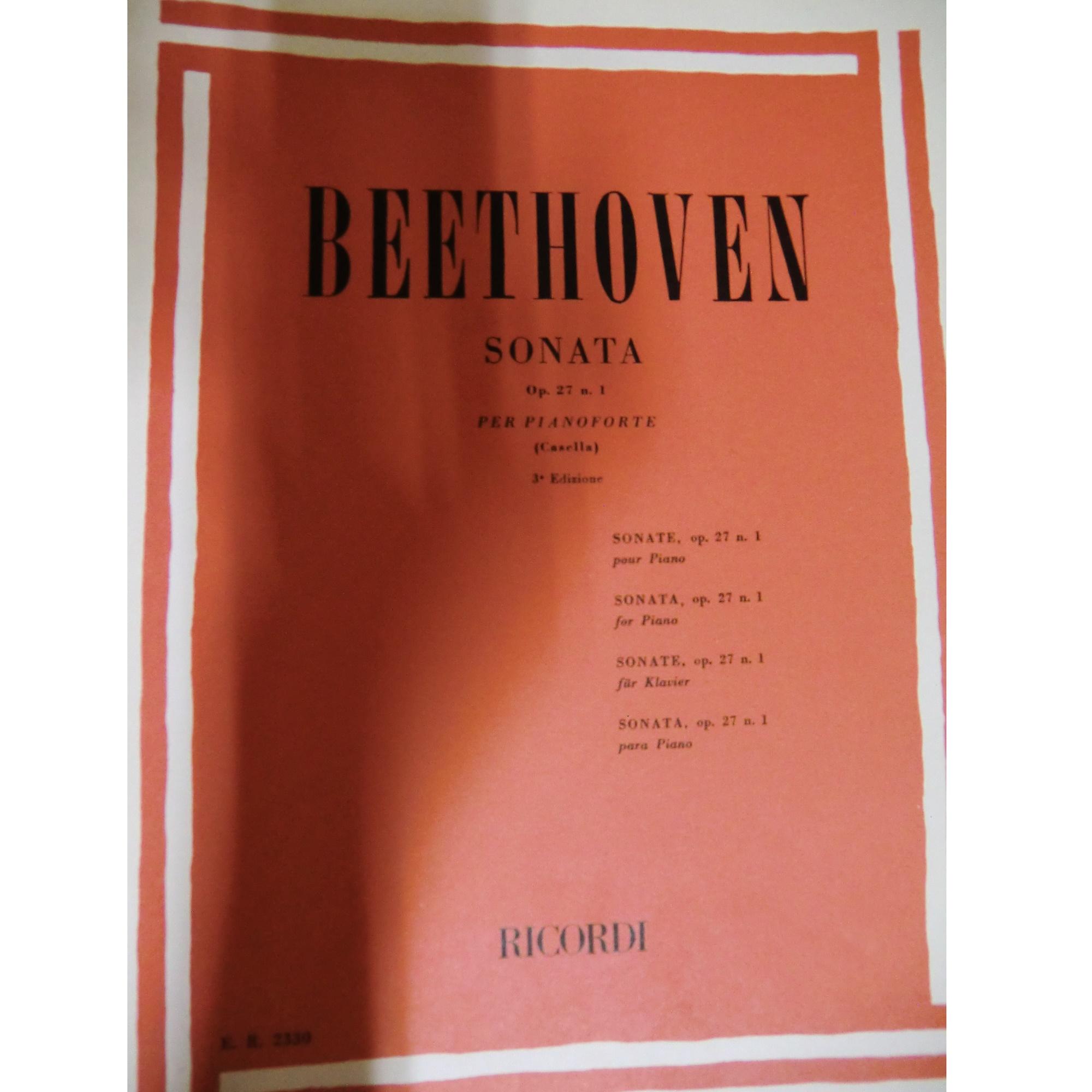 Beethoven Sonata Op. 27 n. 1 per pianoforte (casella) 3^ edizione - Ricordi