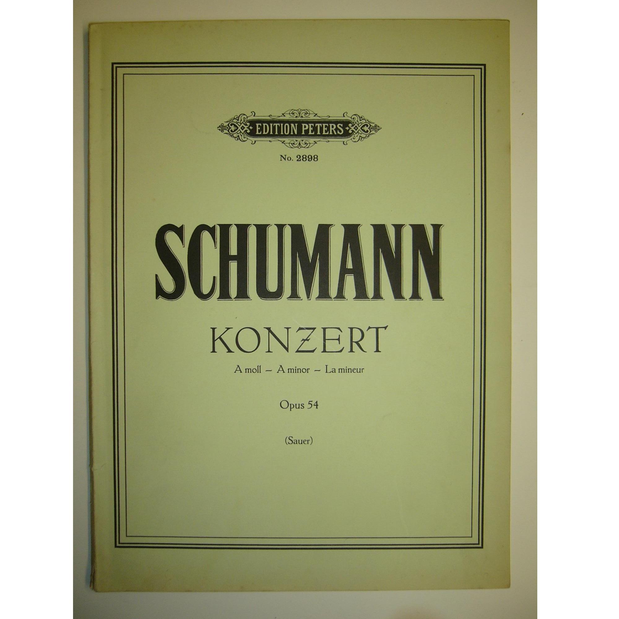 Schumann Konzert A moll A minor La mineur Opus 54 (Sauer) - Edition Peters