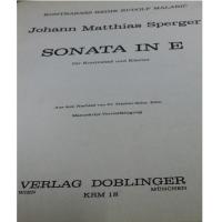 Matthias Sperger SONATA IN E - Verlag Doblinger