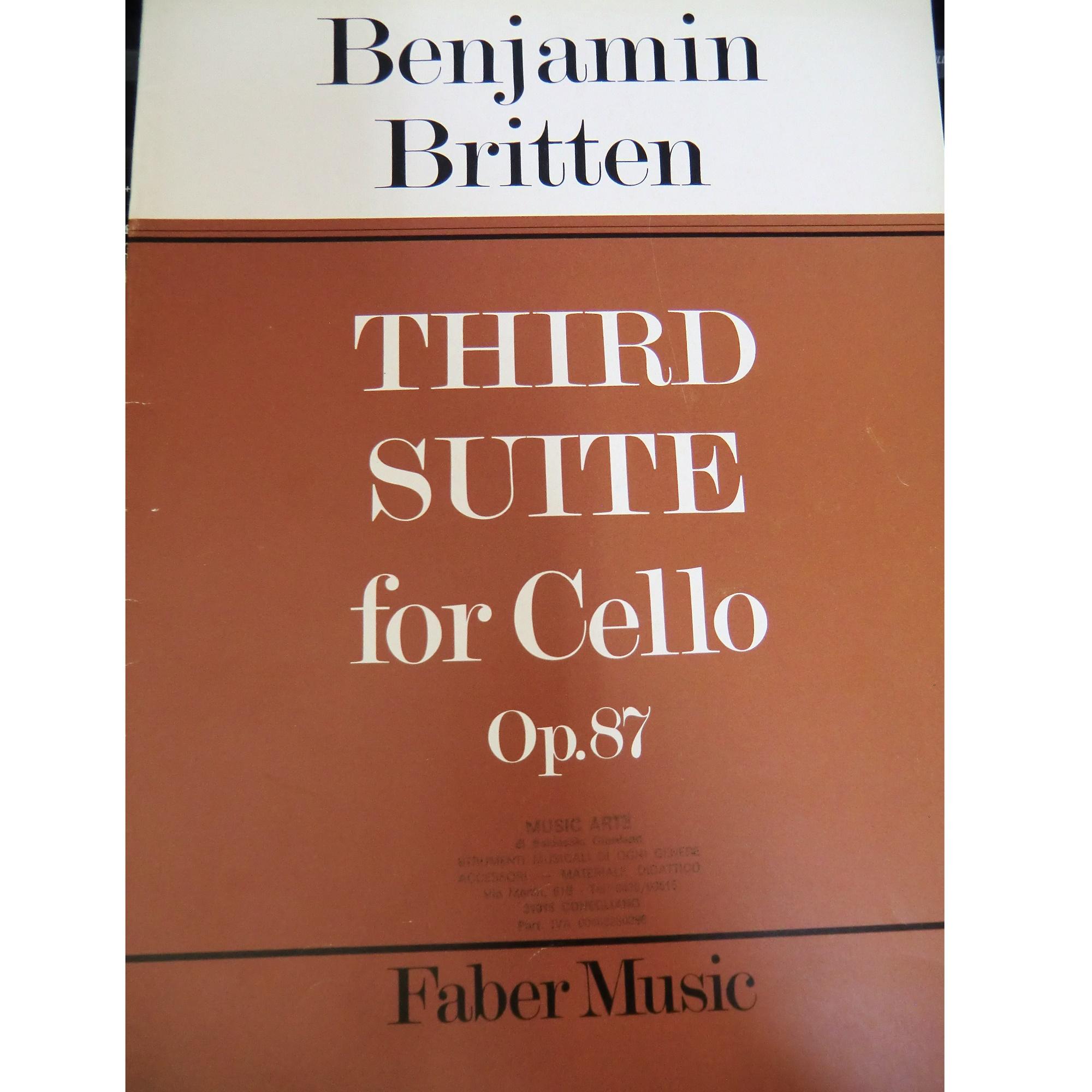 Benjamin Britten Third Suite for Cello Op. 87 - Faber Music