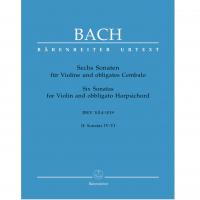 Bach Six Sonatas for Violin and obbligato Harpsichord BWV 1014 - 1019 II: Sonatas IV-VI - Barenreiter 