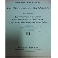 Crickboom La Technique du Violon en 3 Volumes III - Schott Freres 