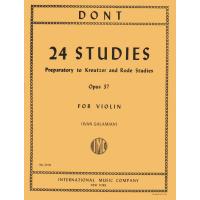 Dont 24 Studies Preparatory to Kreutzer and Rode Studies Opus 37 For Violin (Ivan Galamian) - International music company 