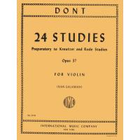 Dont 24 Studies Preparatory to Kreutzer and Rode Studies Opus 37 For Violin (Ivan Galamian) - International music company _1