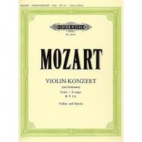 Mozart Violin Konzert D dur D major K.V. 211 Violine und Klavier - Edition Peters