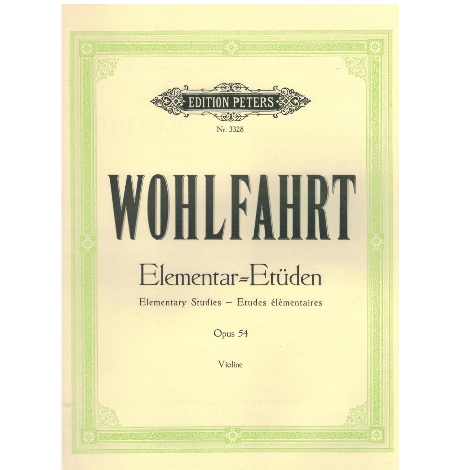 Wohlfahrt Elementar - Etuden Opus 54 Violine - Edition Peters