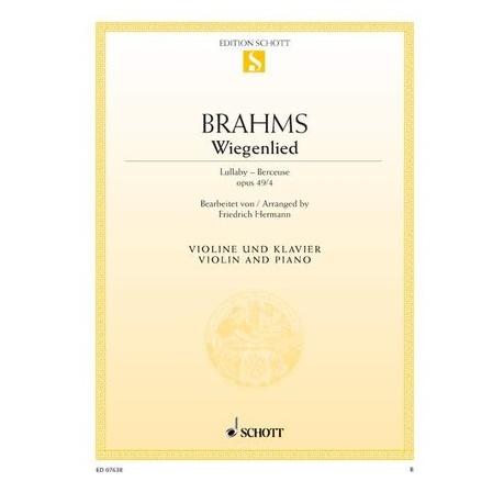 Wingelied Lullaby - Berceuse Johannes Brahms opus 49 n. 4 Violine und Piano - Schott