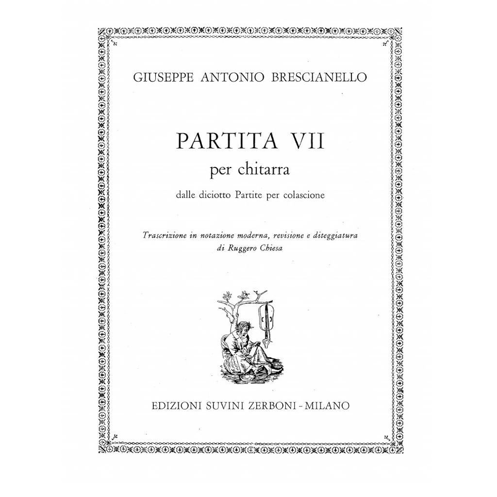 Giuseppe Antonio Brescianello PARTITA VII per chitarra dalle diciotto Partite per colascione - Edizioni Suvini Zerboni 