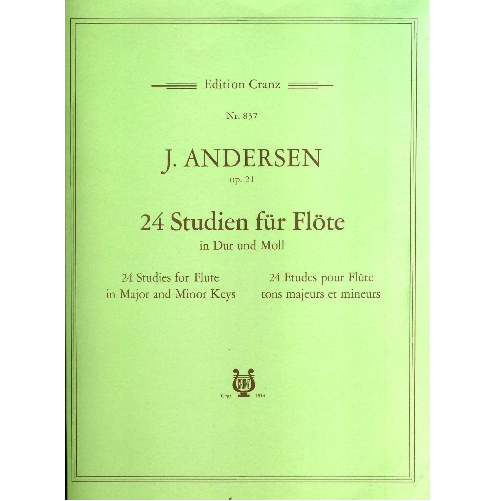J. Andersen op. 21 24 Studien fur Flote in Dur und Moll - Edition Cranz