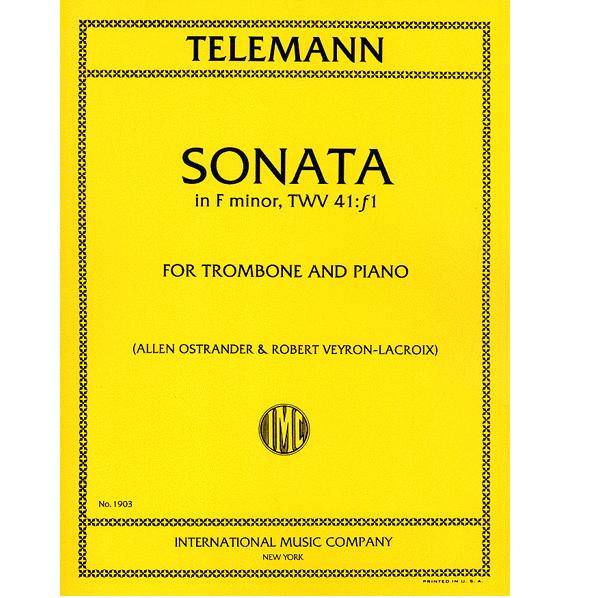 Telemann SONATA in F minor, TWV 41:f1 for Trombone and Piano - International Music Company