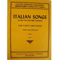 Italian Songs of the 17th and 18th Centuries FOR VOICE AND PIANO (Luigi dalla Piccola) Volume I (Low) - International Music Company _1