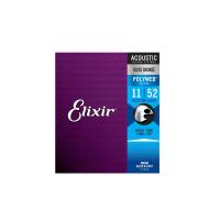 Elixir 11025 (11-52) Acoustic 80/20 Bronze Polyweb Light Custom Muta di corde per chitarra acustica_1