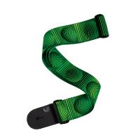 D'Addario P20W1506 Polyester Woven Guitar Strap Green Optical Orbs Tracolla