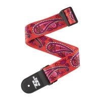 D'Addario Joe Satriani Woven Guitar Strap 50JS12 Paisley Red Tracolla