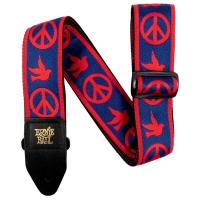 Ernie Ball 4698 Red and Blue Peace Love Dove Jacquard Strap Tracolla_1