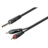 Soundsation JRR-30BK Cavo adattatore 6.3mm Jack maschio STEREO - 2xRCA maschio / 3mt_1